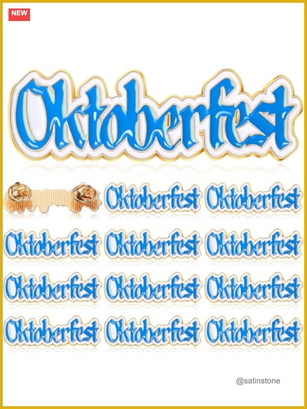 12pc Oktoberfest Metal Hat & Lapel Pins - Bavarian Brooch Set